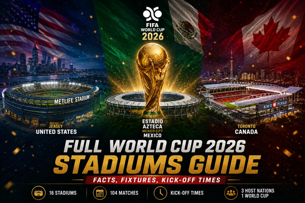 A full guide for the 16 World Cup 2026 stadiums