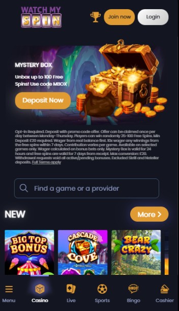 Watchmyspin Homepage Casino UK