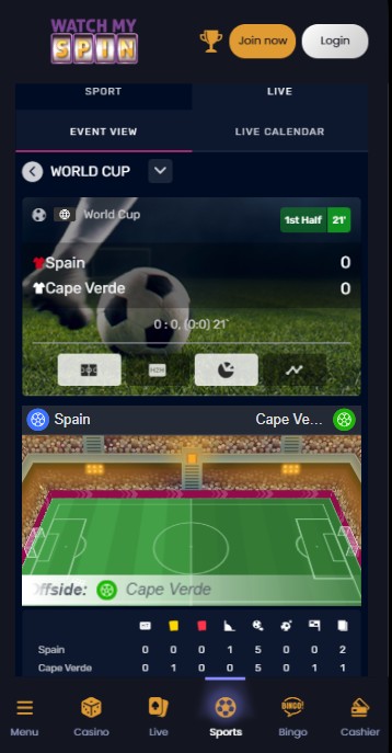 Watchmyspin Live Betting sports UK