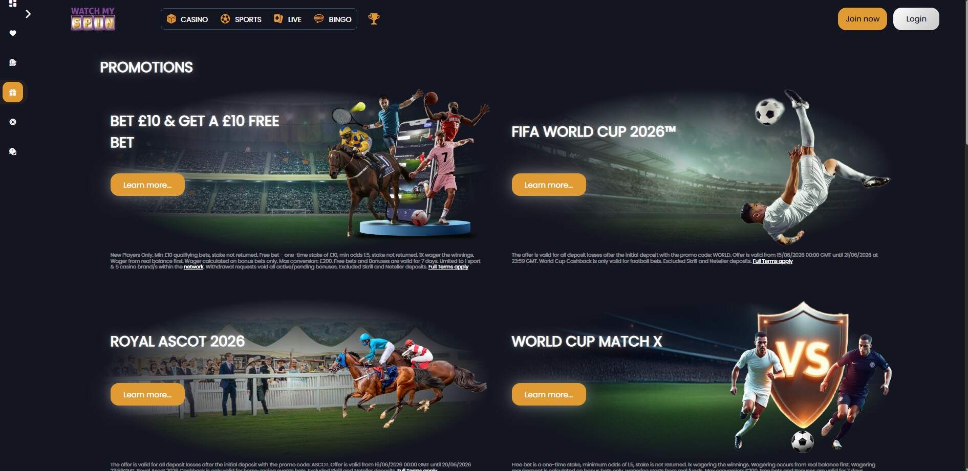 Watchmyspin Offers Sportsbook UK pc