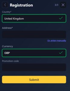 Betmaze Registration Step 5 UK