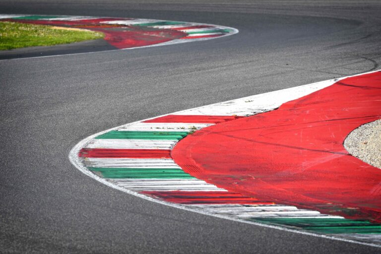 An image of a coloured race track in Formula 1