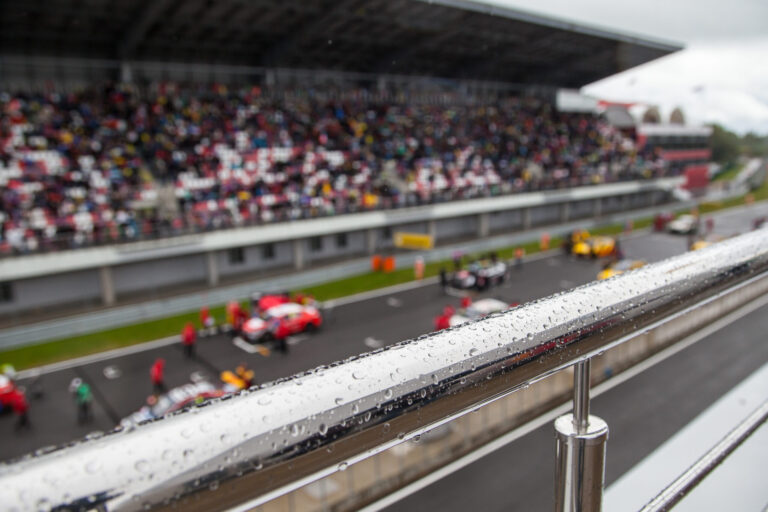 Racing cars on the starting grid at the Belgian GP in Spa
