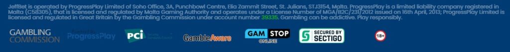 Jeffbet Licences