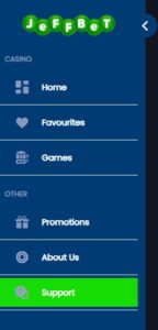 Jeffbet Support button