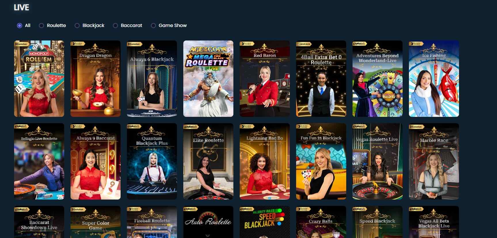Mogobet Live UK Casino pc