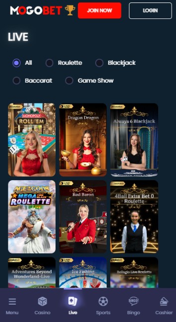 Mogobet Live UK Casino