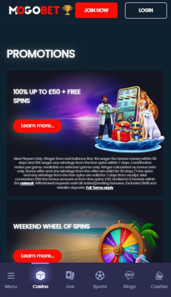 Mogobet Promotions UK Casino