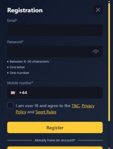 Registration Betmaze UK