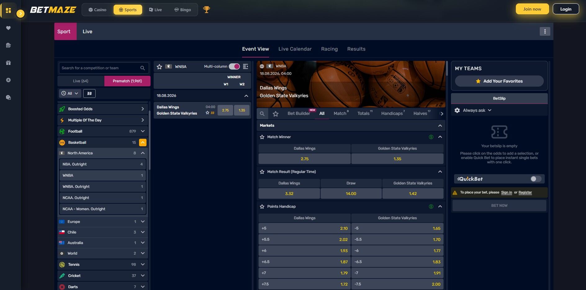 Betmaze Basketball Betting UK pc