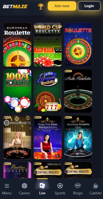 Betmaze Casino UK Roulettes