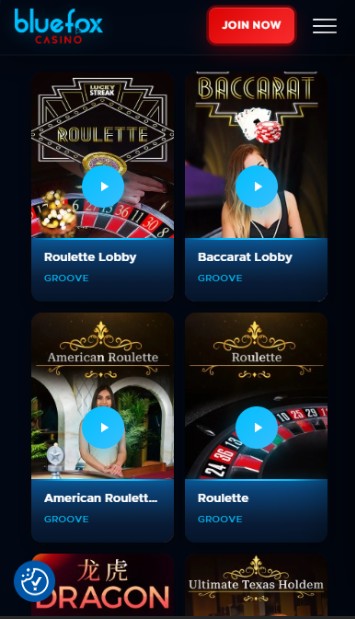 Bluefox UK Casino Live casino