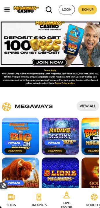 Megaways casino UK Homepage