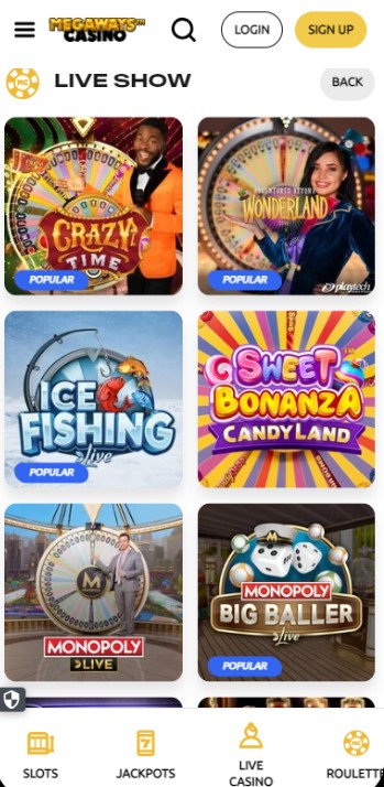 Megaways Casino UK Live Casino