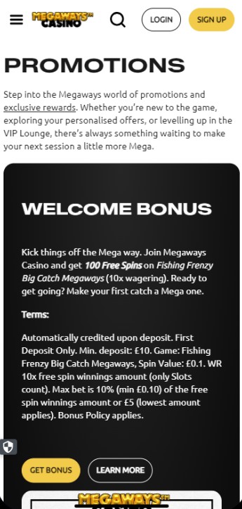 Megaways casino UK Promotions