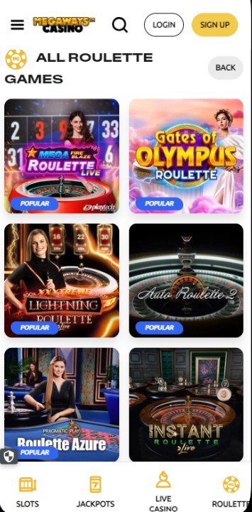 Megaways Casino UK Roulettes