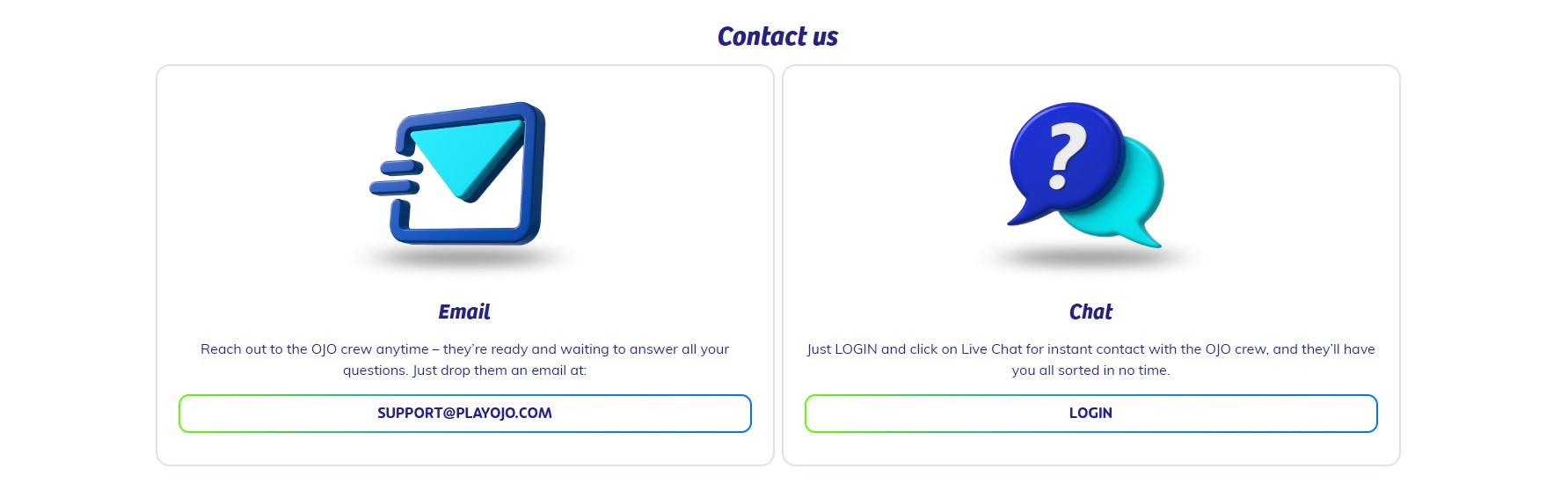 PlayOJO Casino UK Customer Support