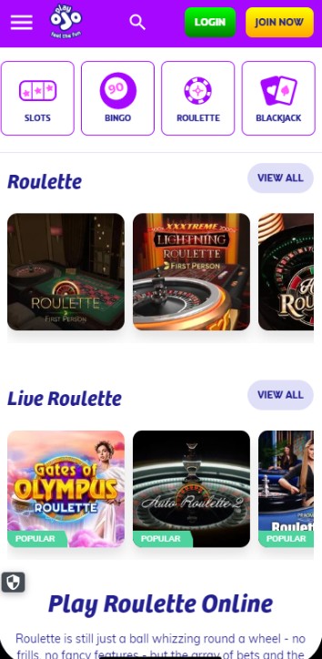 PlayOJO Casino UK Bingo