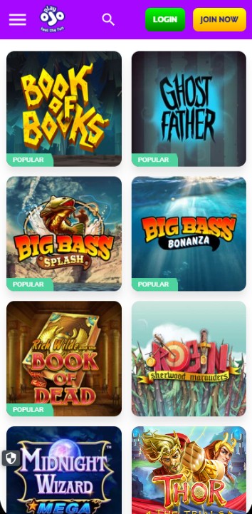 PlayOJO Casino UK Slots
