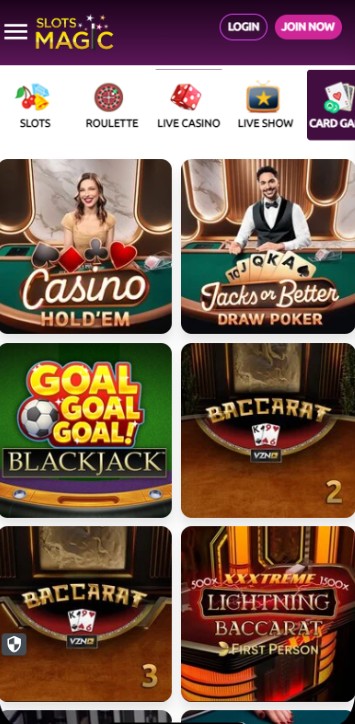 Slotsmagic Casino UK Cards