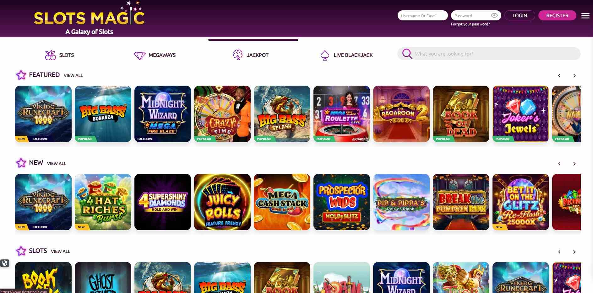 Slotsmagic Homepage Casino UK pc