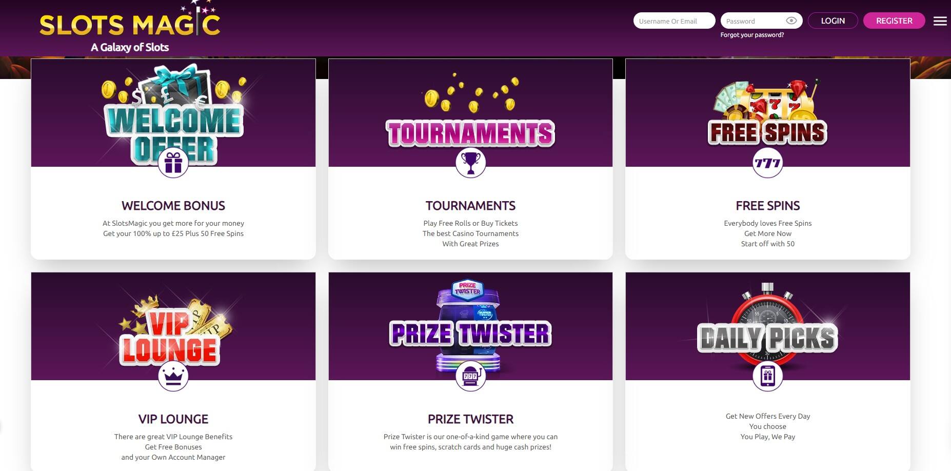 SlotsMagic UK Casino Promotions pc