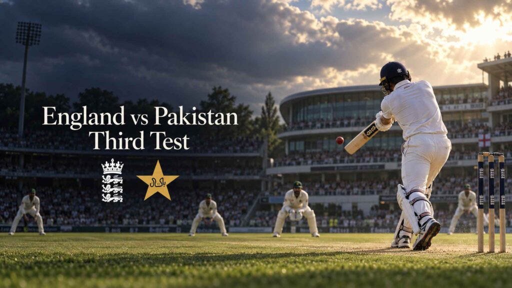 batsman playing a shot in ancricket stadium, England and Pakistan