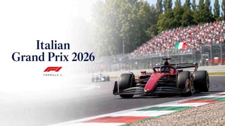Formula 1 car through Monza Italian Grand Prix 2026