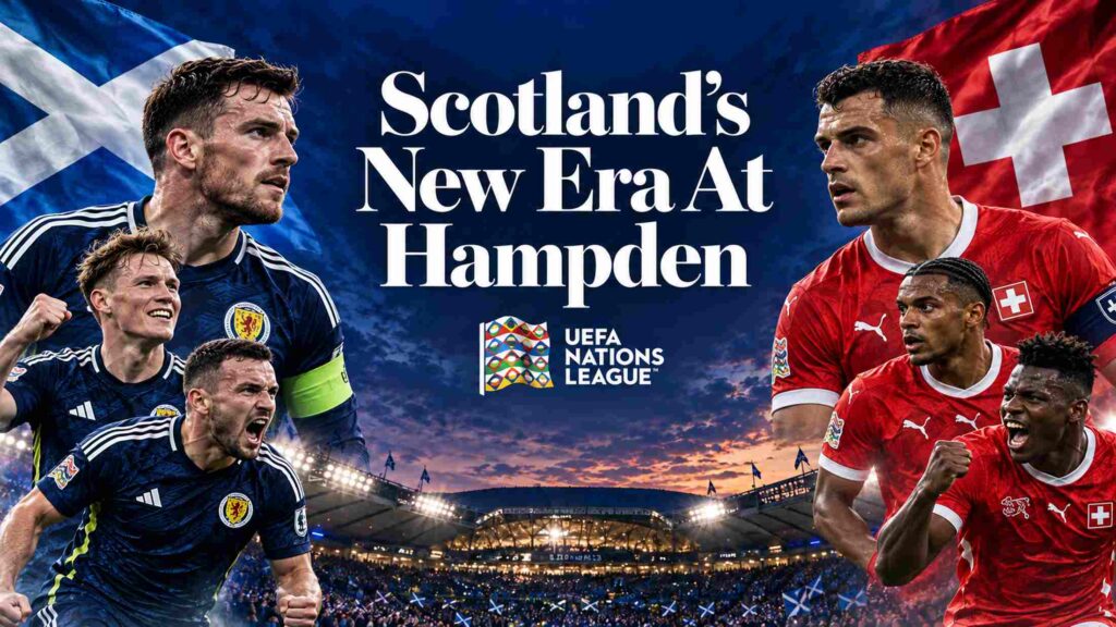 Scotland and Switzerland footballers at Hampden Park, UEFA Nations League