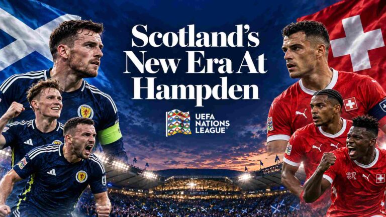 Scotland and Switzerland footballers at Hampden Park, UEFA Nations League