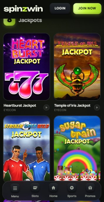 Spinzwin UK Casino Jackpots