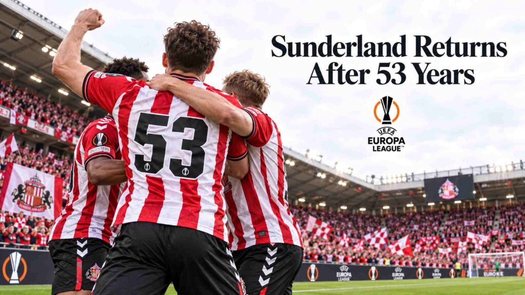 Sunderland players celebrating a goal