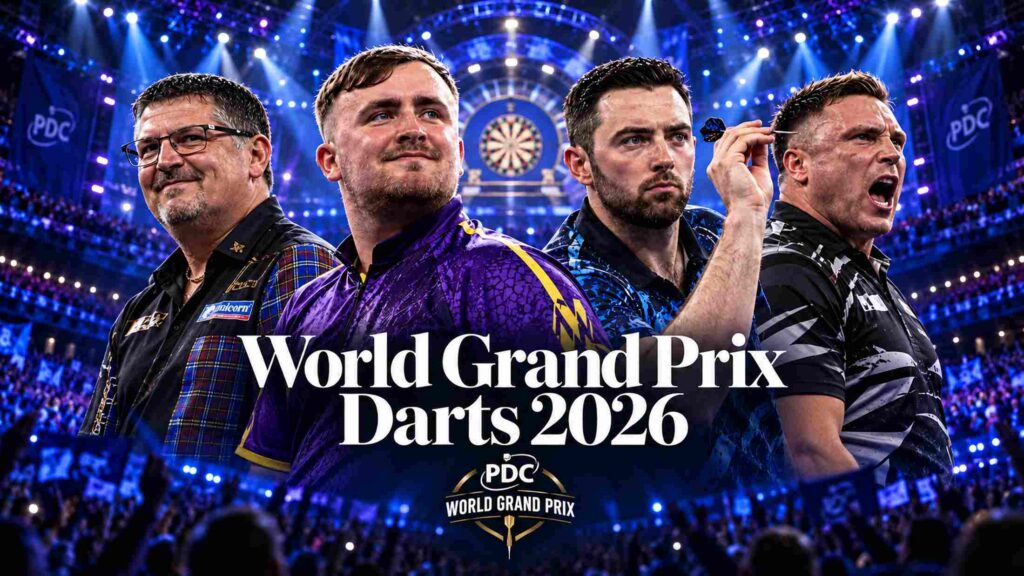 Gary Anderson, Luke Littler, Luke Humphries and Gerwyn Price in a World Grand Prix Darts 2026