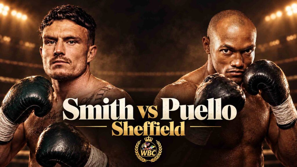 Dalton Smith and Alberto Puello face off ahead of their WBC title fight in Sheffield.