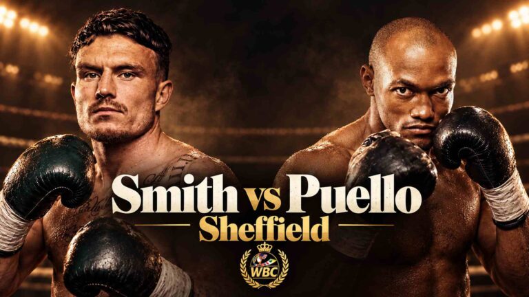 Dalton Smith and Alberto Puello face off ahead of their WBC title fight in Sheffield.