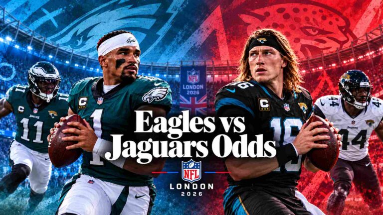 Philadelphia Eagles and Jacksonville Jaguars players in an NFL London 2026
