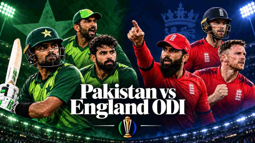 Pakistan and England ODI cricket trophy