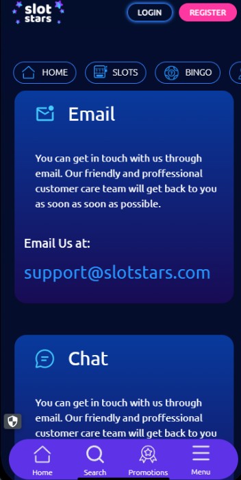 Slotstars Casino Customer Support UK