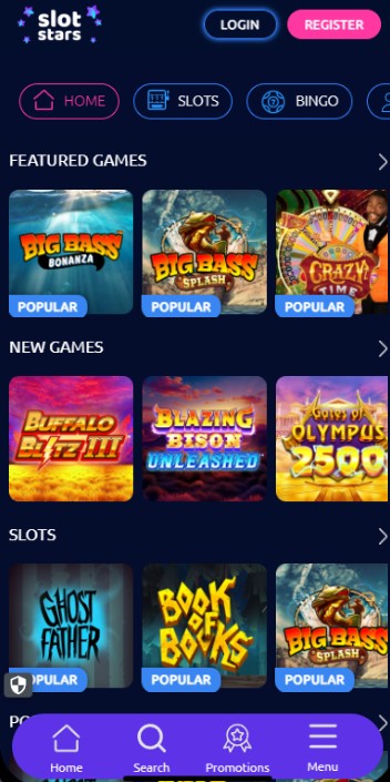Slotstars Casino Homepage UK